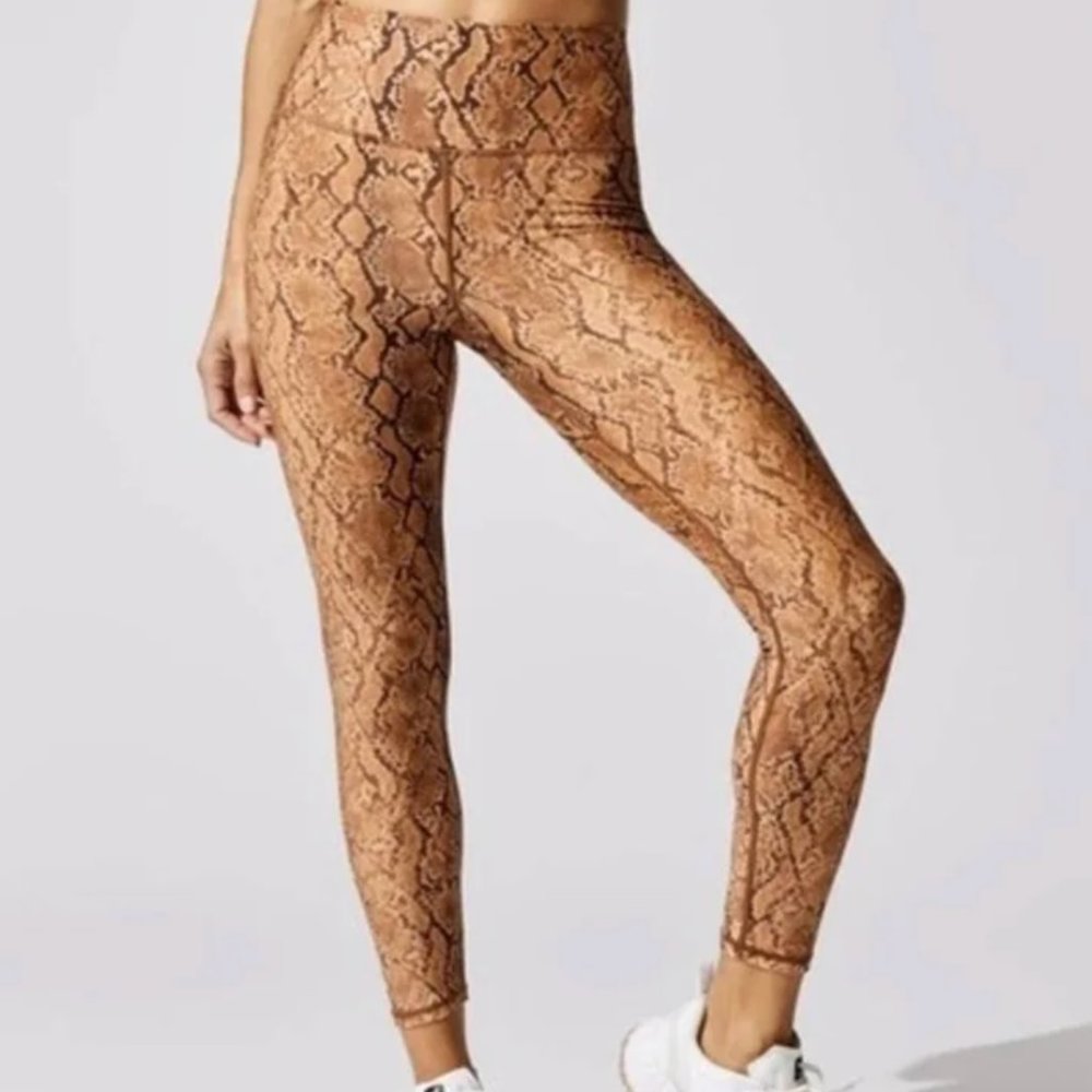 NWT CARBON38 Printed High Rise 7/8 Legging in Sandstone True Snake Print Size S